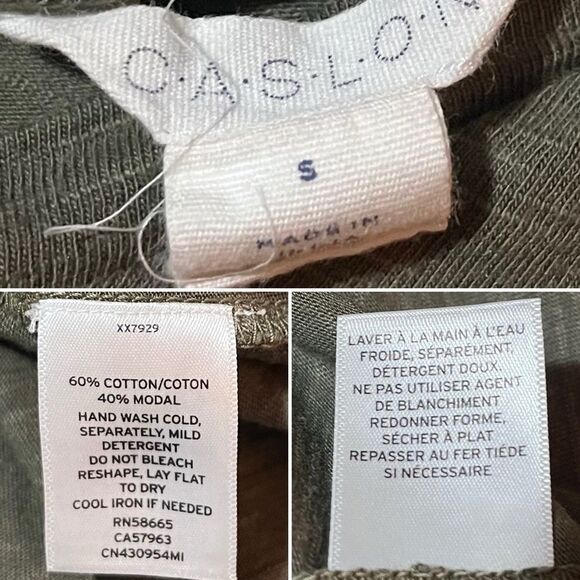 CASLON V-Neck Shirttail Tank Dress Sleeveless Olive Sarma S - Picture 9 of 10